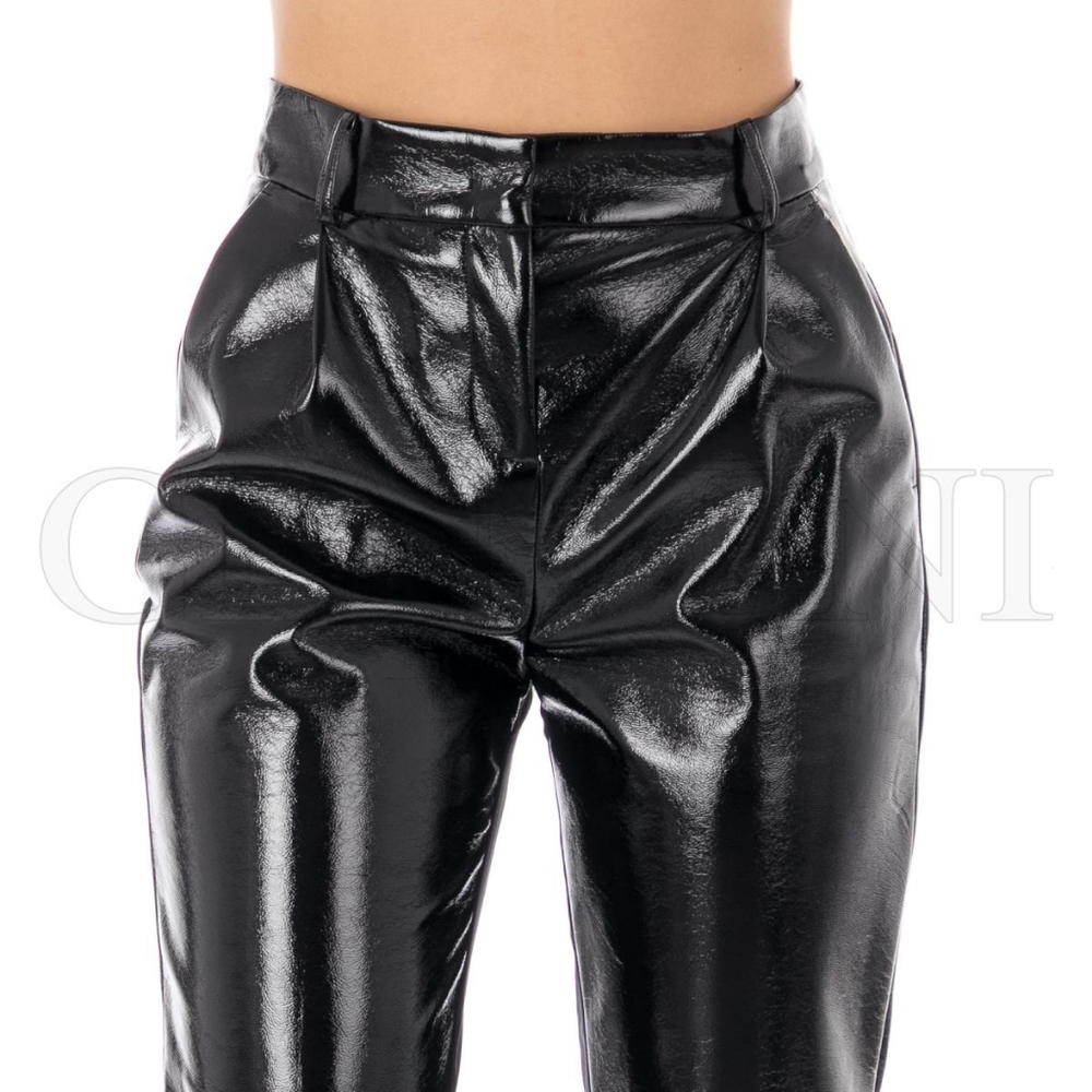 Liu Jo Vegan Patent Leather Pleated Trouser *Flattering Style*